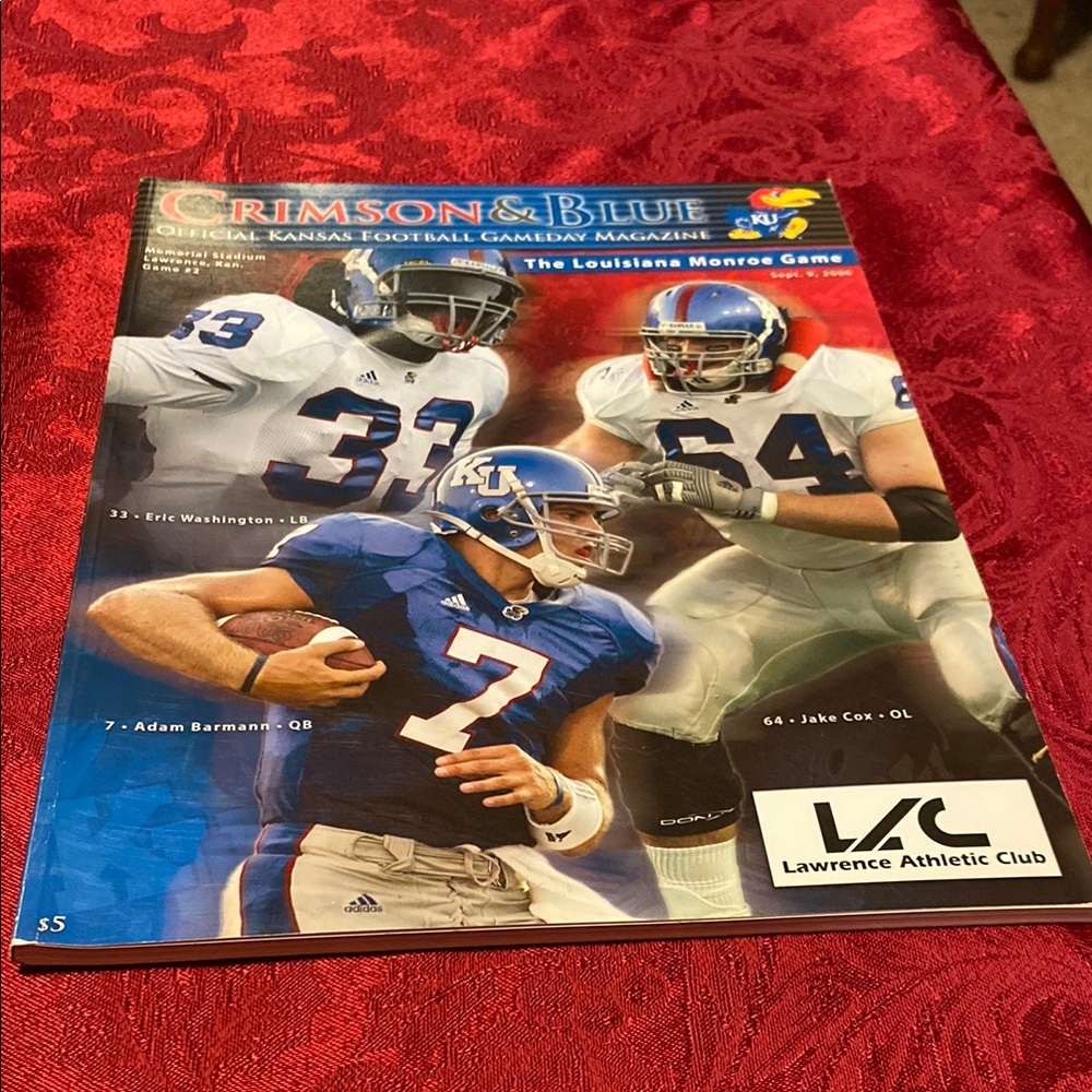Crimson & Blue KU Jayhawk Football Gameday Magazine - Blue Cover